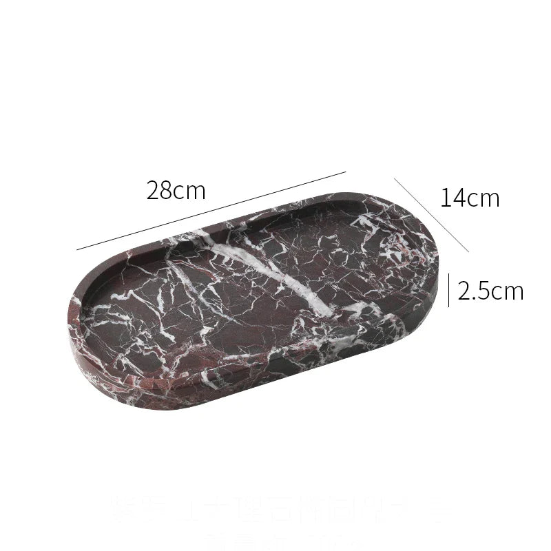 Afralia™ Calacatta Marble Vanity Tray for Perfume Candles Jewelry Luxury Home Decor