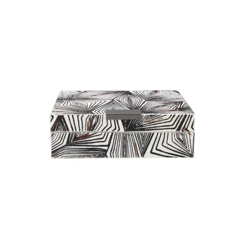 Afralia™ Black & White Zebra Pattern Jewelry Storage Box Desktop Organizer