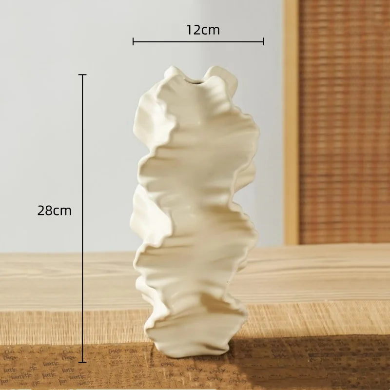 Afralia™ Ceramic Vase for Home Decor, Irregular Patterns, Handcrafted Flower Arrangement Accessory