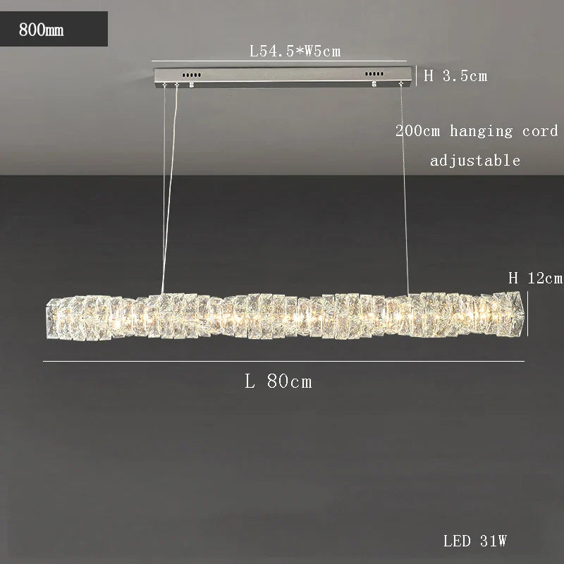 Afralia™ Glass Chandelier LED Ceiling Light Fixture Modern for Living Room Hotel Dining Hall