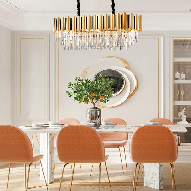 Afralia™ Gold Crystal LED Chandelier: Modern Luxe Lighting Fixture for Home Decor