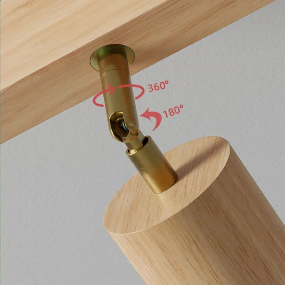 Afralia™ Nordic Wooden Ceiling Spotlight LED for Home Decor