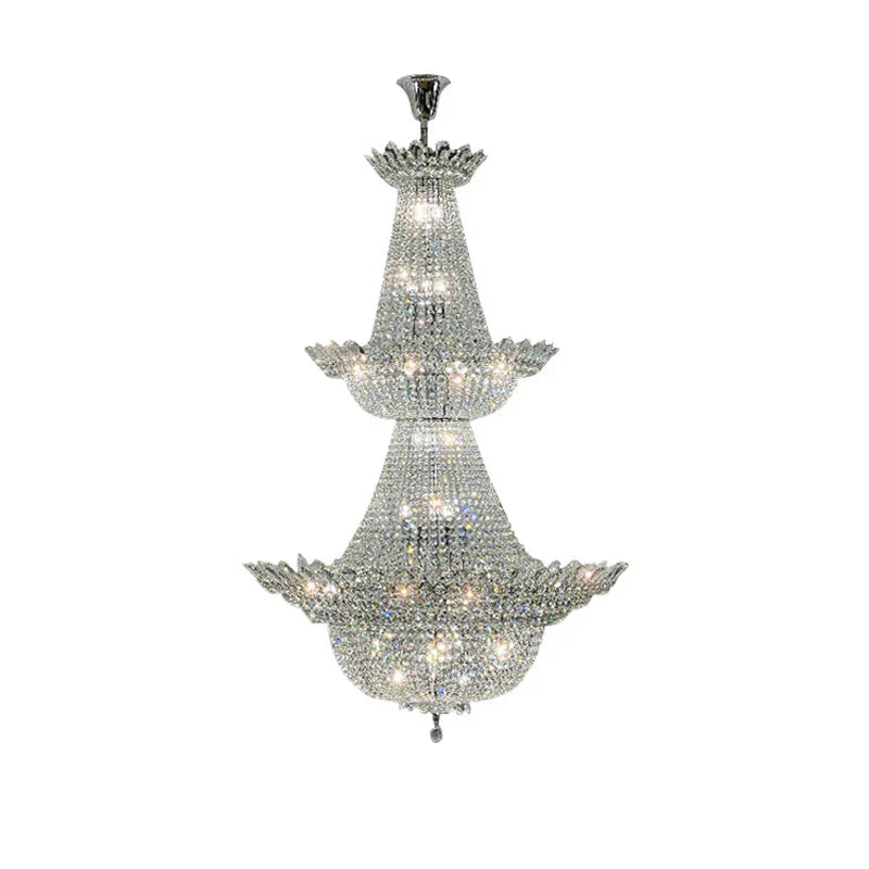 Afralia™ K9 Crystal Chrome LED Chandelier for Trendy Living Room Lighting