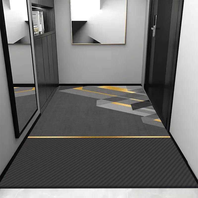 Afralia™ Grey Crystal Velvet Entrance Rug - Luxe Absorbent, Anti-Slip, Easy-Clean Living Room Carpet