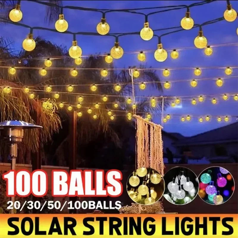 Afralia™ Crystal Fairy Solar String Lights - 8 Modes Waterproof Outdoor Patio Decor