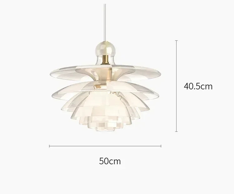 Afralia™ Glass Pine Cone Pendant Chandelier for Living Room Restaurant Bedroom Kitchen