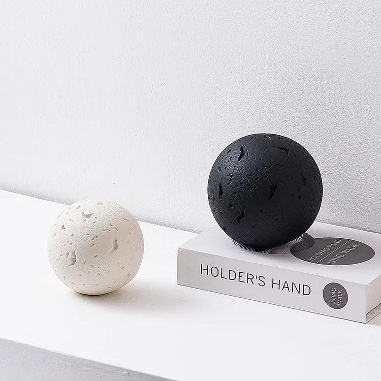 Afralia™ Geometric Spherical Ceramic Ornaments Moon Home Decoration Accessory