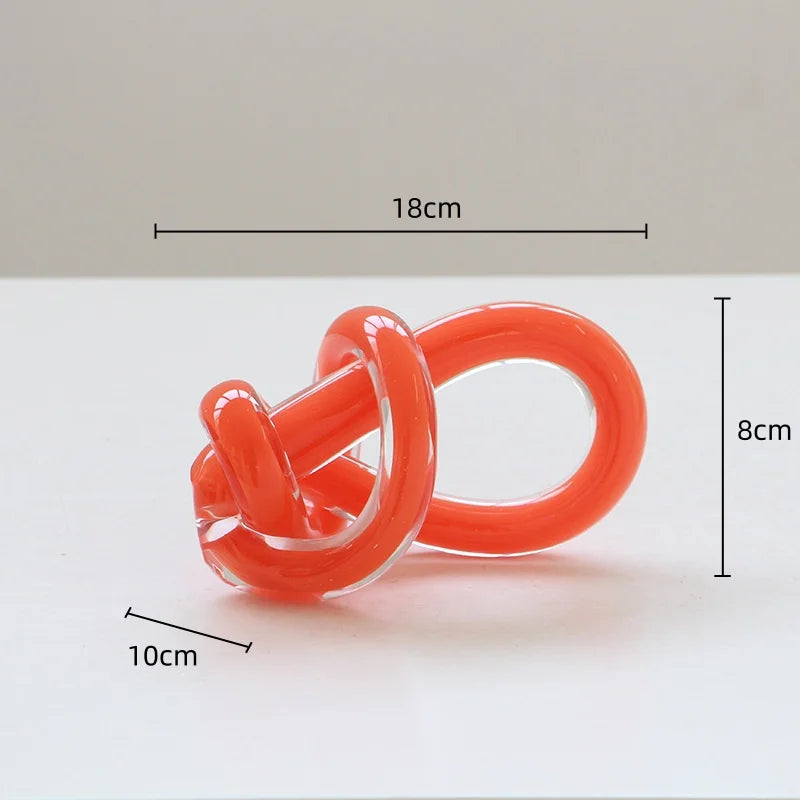 Afralia™ Geometric Glass Twine Knot Ornament Home Decor