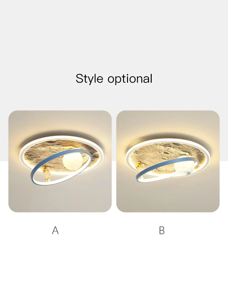 Afralia™ Astronaut LED Chandelier: Remote Control Ceiling Pendant Light for Children's Room