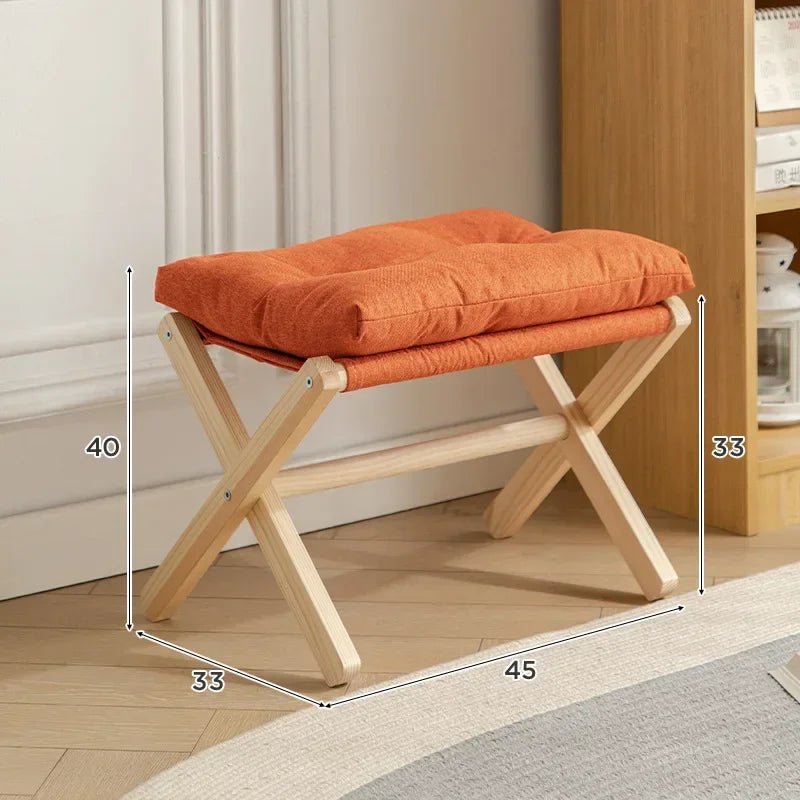 Afralia™ Solid Wood Low Stool for Living Room, Sofa, Balcony, Tatami, Shoe chairs