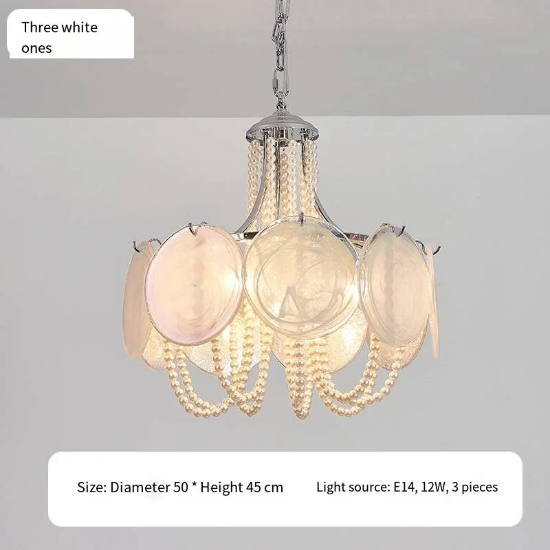 Afralia™ Pink Glass Pearl Chandelier: Modern Pendant Light for Living Room & Bedroom