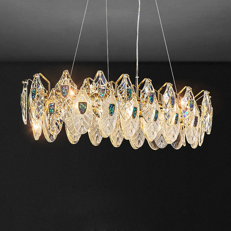 Afralia™ Peacock LED Chandelier Lighting for Living Room