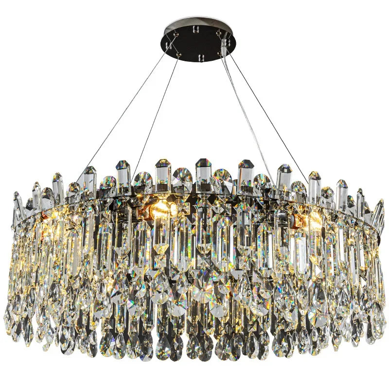 Afralia™ Clear Crystal LED Chandelier: Trendy Modern Luxury Suspension Luminaire for Dining Room