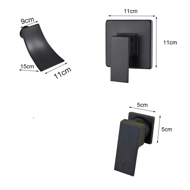 Afralia™ Gold Waterfall Wall Mount Faucet for Bathroom Basin Mixer Tap