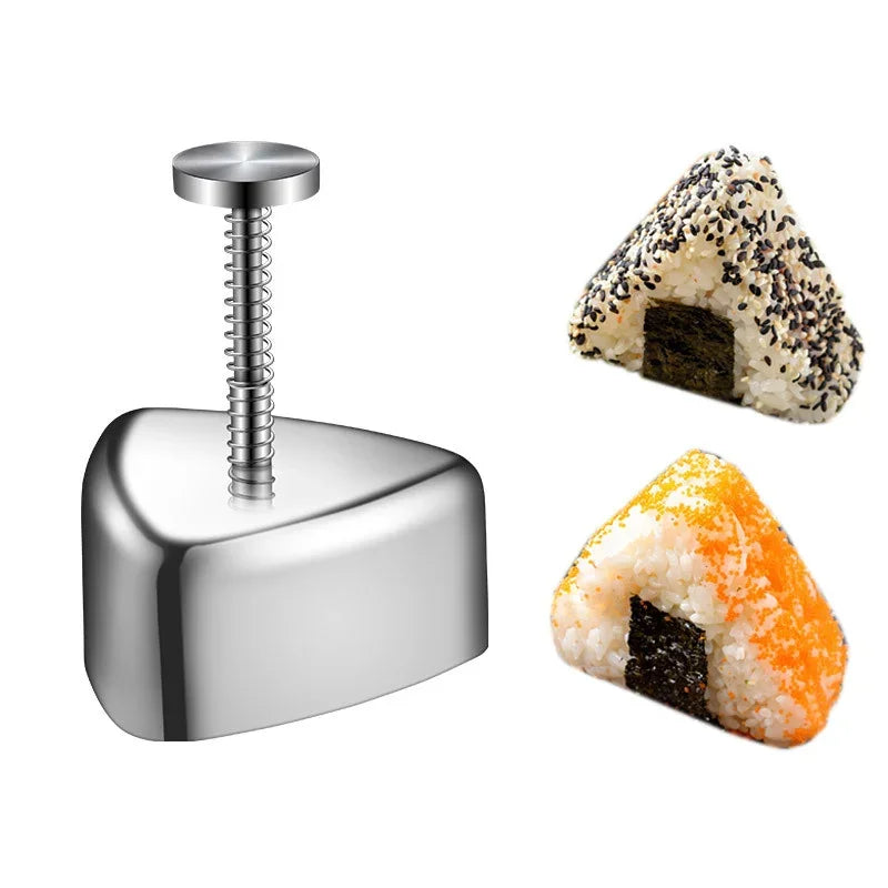 Afralia™ Stainless Steel Sushi Maker Press Mold Set Kitchen Gadget Triangle Heart-shaped Rice Ball