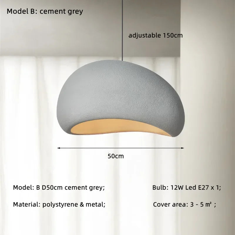 Afralia™ Nordic Wabi Sabi E27 LED Pendant Light for Minimalist Loft Ambiance