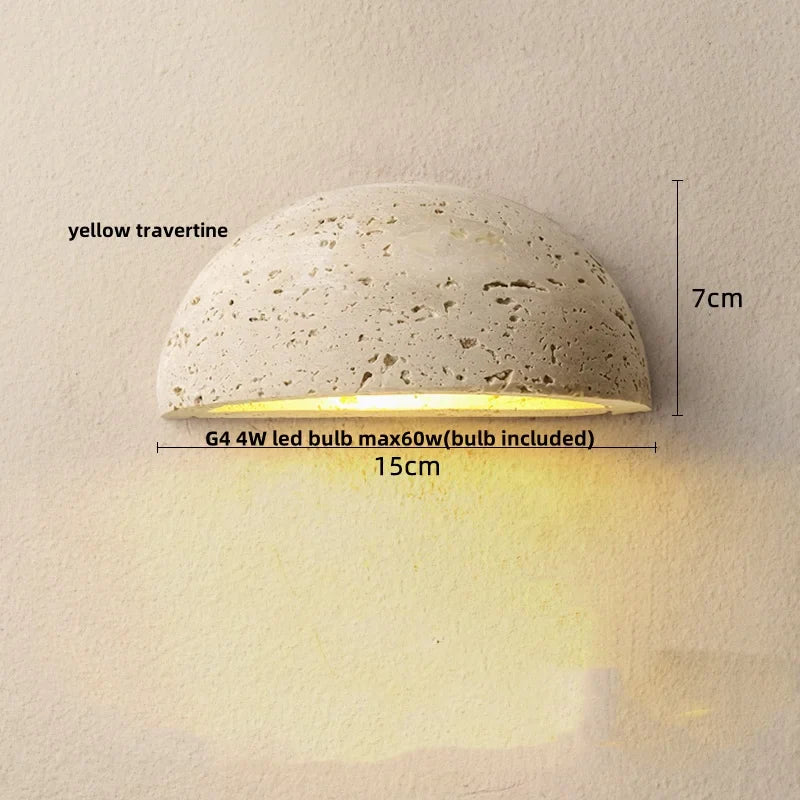 Afralia™ LED Travertine Wall Light - Natural Yellow Ambiance for Aisle, Study, Porch
