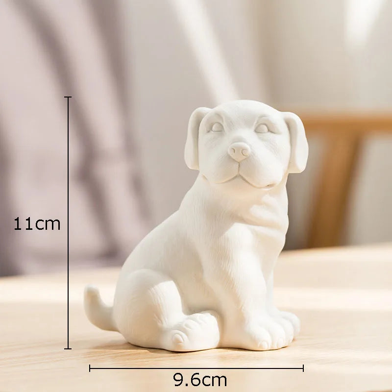 Afralia™ French Bulldog Ceramic Sculpture Miniature Figurine Desk Decoration Ornament
