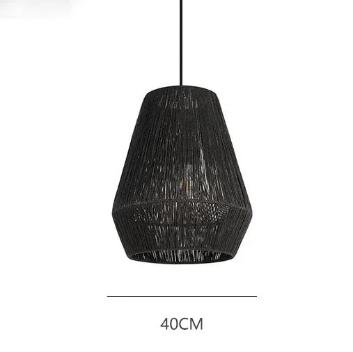 Afralia™ Hand-Woven Hemp Rope Pendant Lamp: Retro Kitchen Island Hanging Light