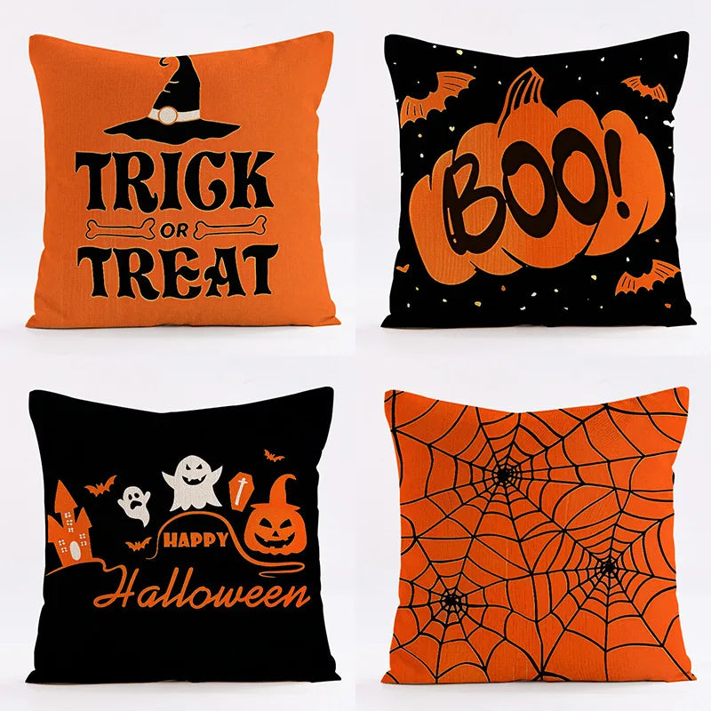 Halloween Pumpkin Witch Pillow Case Set for Home Sofa Decoration by Afralia™