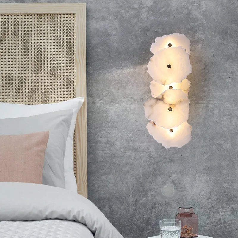 Afralia™ Marble Wall Lamp: Modern Brass Sconce for Bedroom, Living, Dining Room