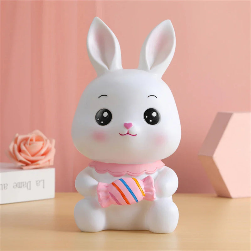 Afralia™ Bunny Piggy Bank Money Box Kids Saving Toy - Cute Easter Rabbit Figurine