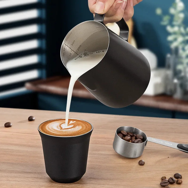 Stainless Steel Milk Frothing Pitcher by Afralia™ - Barista Quality Espresso Frother Jug