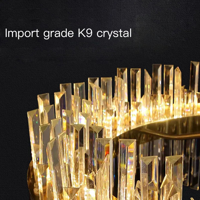 Afralia™ Crystal Ceiling Chandelier: Nordic Light Luxury Round Villa Pendant for Living & Dining Rooms