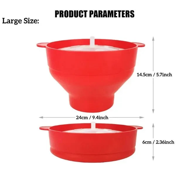 Afralia™ Silicone Popcorn Maker Bowl with Lid - High Quality Kitchen Tools