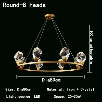 Afralia™ Crystal Chandelier LED Pendant Lights High-end Nordic Modern Style Indoor Lighting