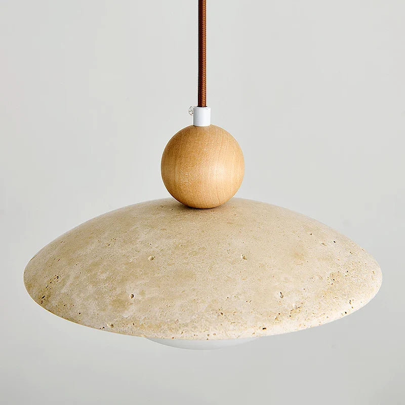 Afralia™ LED Pendant Lamp White Glass Wire Adjustable Travertine Hanging Lights