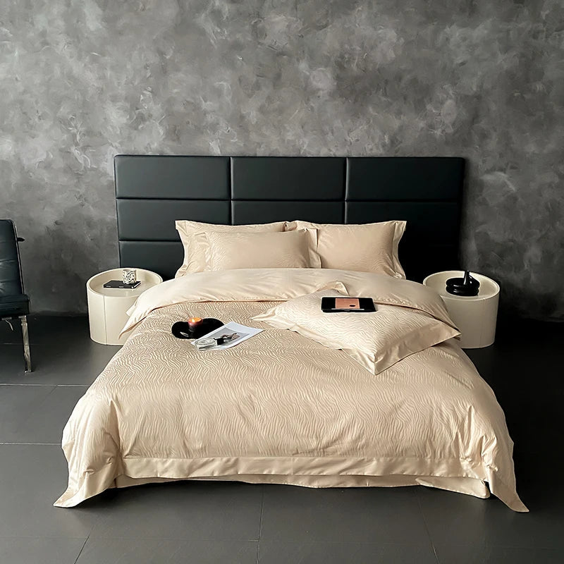 Afralia™ Satin Jacquard Bedding Set, Luxury Purple Flowers, Duvet Cover, Bed Sheet