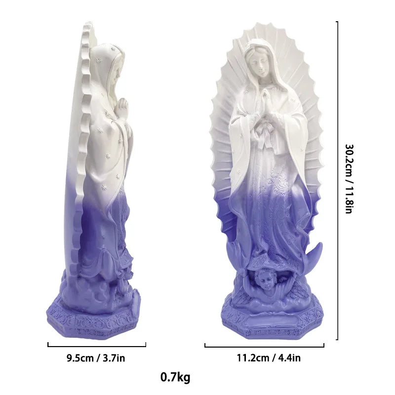 Afralia™ Virgin Mary Resin Sculpture for Home Decor and Religious Display