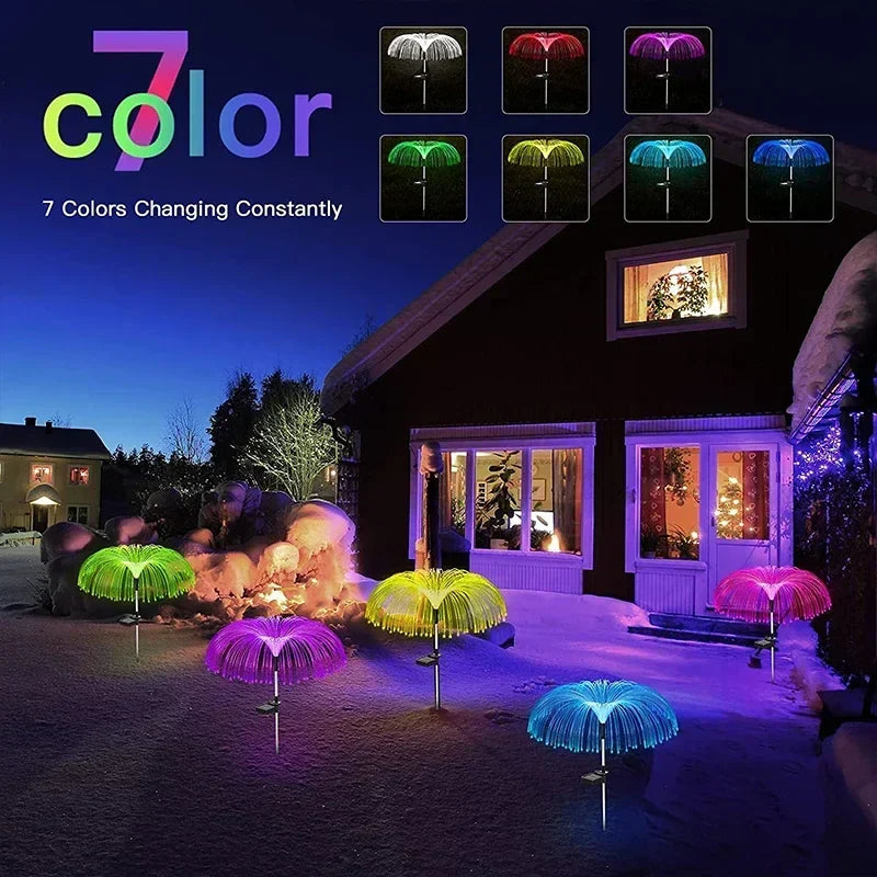 Afralia™ Solar Jellyfish Lawn Lights - Outdoor Fiber Optic Decor for Patio & Yard