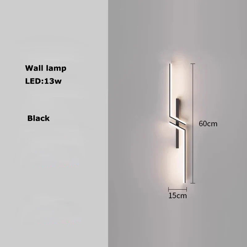 Afralia™ Black Gold Geometric LED Chandelier - Postmodern Indoor Hanging Lamps for Living Room