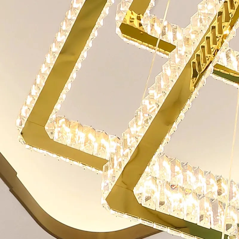 Afralia™ Crystal Chandelier Stair Pendant Light for Modern Home Decoration & Interior Lighting