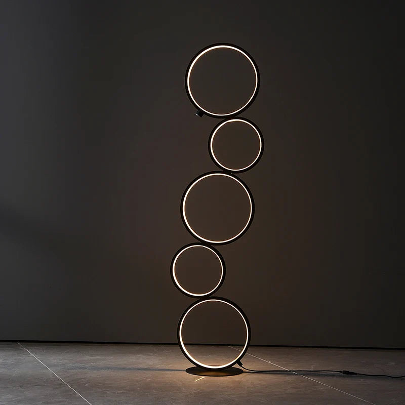 Afralia™ Modern LED Ring Floor Lamp for Home Living Room Decor