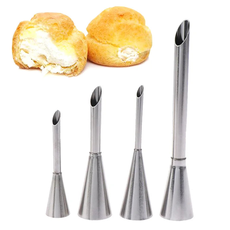 Afralia™ Stainless Steel Puff Cream Nozzles Cake Decorating Set