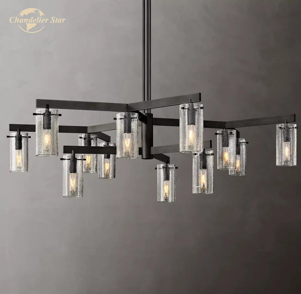 Afralia™ Charleroi Glass Pendant Chandelier - Modern LED Round Hanging Light for Living Dining Kitchen