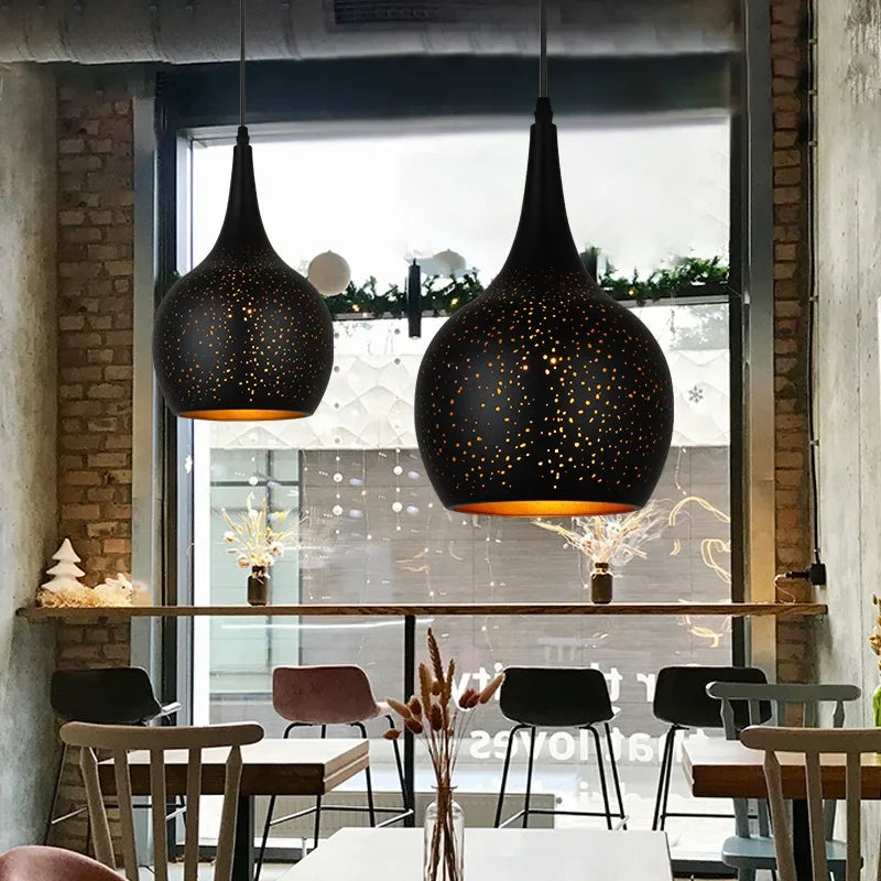 Afralia™ Black Nordic Industrial Pendant Light for Resturant Chandelier and Kitchen Decor