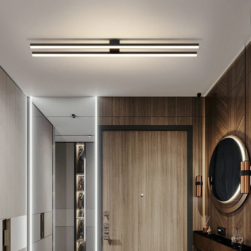 Afralia™ Modern Strip LED Ceiling Lamp for Stylish Indoor Lighting
