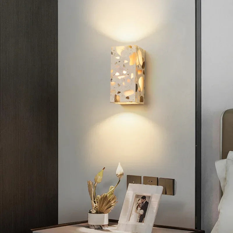 Afralia™ Terrazzo Pendant Lights: French Retro Handmade Design for Bedroom, Dining, Kitchen Island