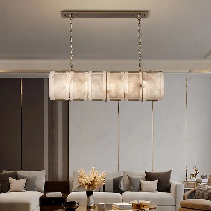 Afralia™ Marble Series LED Ceiling Chandelier for Trendy Dining Room
