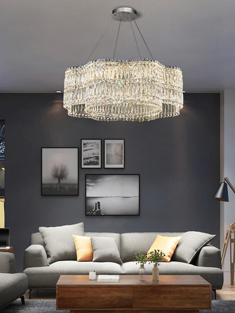 Luxury Crystal Chandelier by Afralia™ | Modern Living Room Pendant Lamp