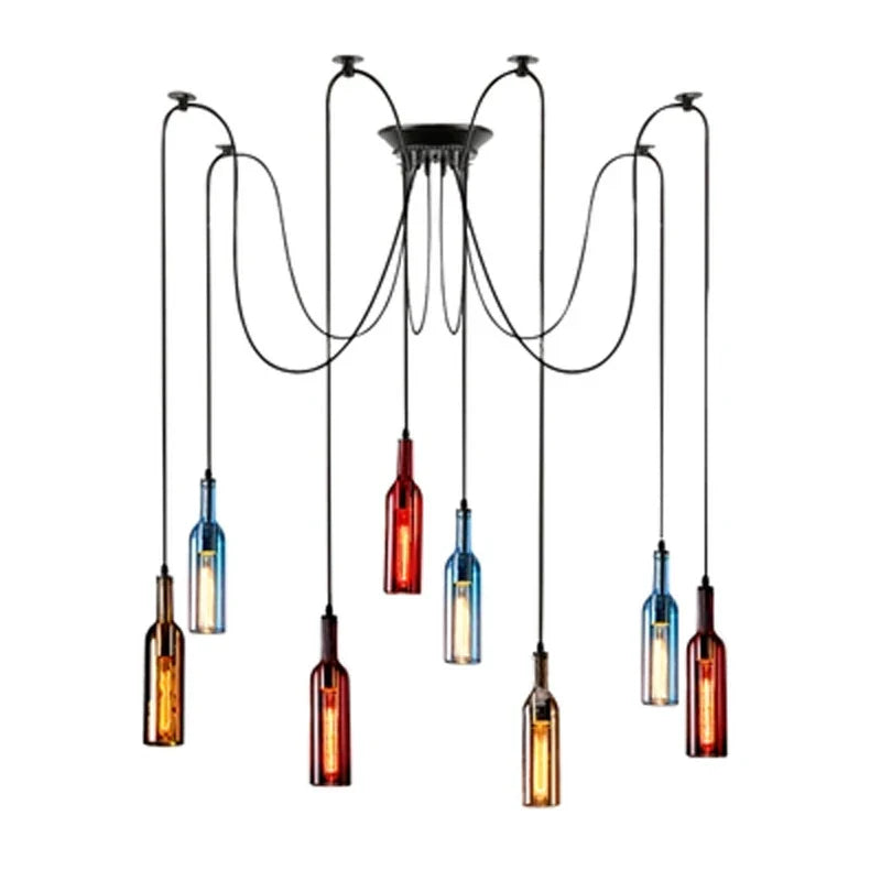 Afralia™ Nordic Wine Bottle Pendant Light LED Chandelier for Home Decor