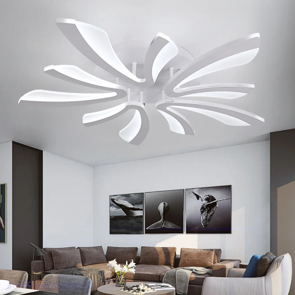 Afralia™ Acrylic Branch Design LED Ceiling Chandelier RC Dimming Light Fixture