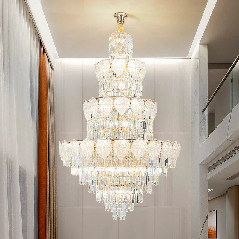 Afralia™ Crystal Duplex Villa Chandelier: Elegant Loft Apartment Light Luxury for Fashionable Living Rooms.