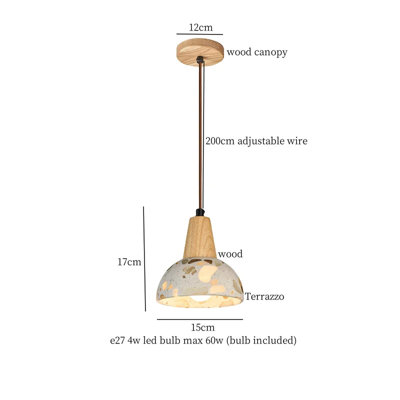 Afralia™ Terrazzo LED Pendant Lights - Modern Living Room Bedroom Lighting Solution