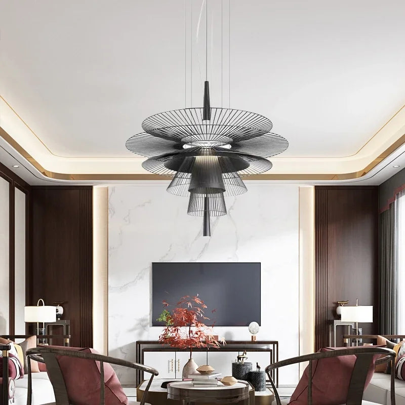 Afralia™ Metal Cord Pendant Chandelier for Loft Luxury Home Decor Lighting