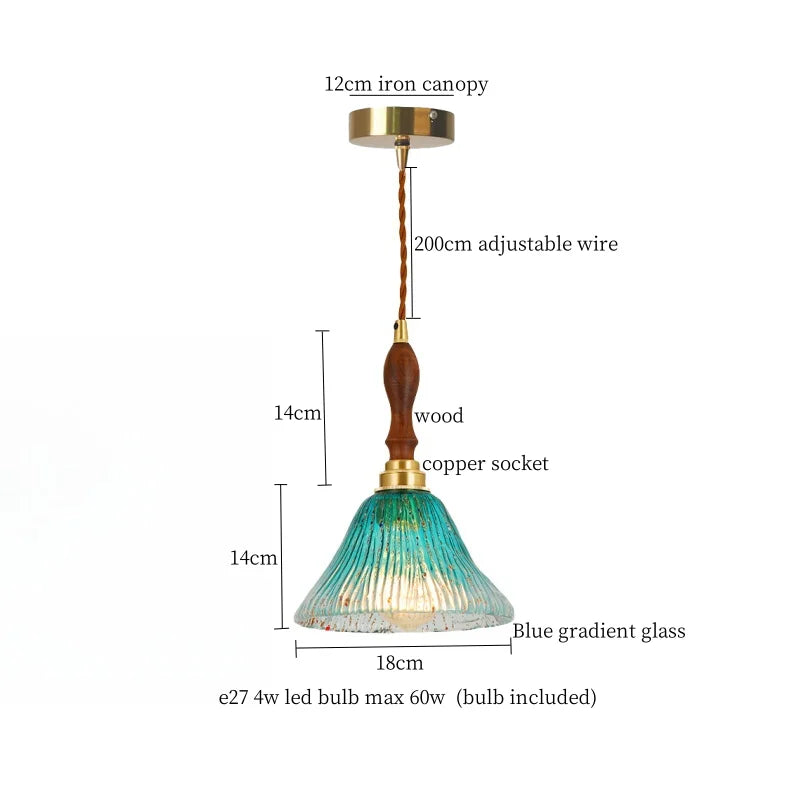Afralia™ Green Wave Glass Pendant Lamp: Modern Minimalism for Living Room, Bedroom, Cafe